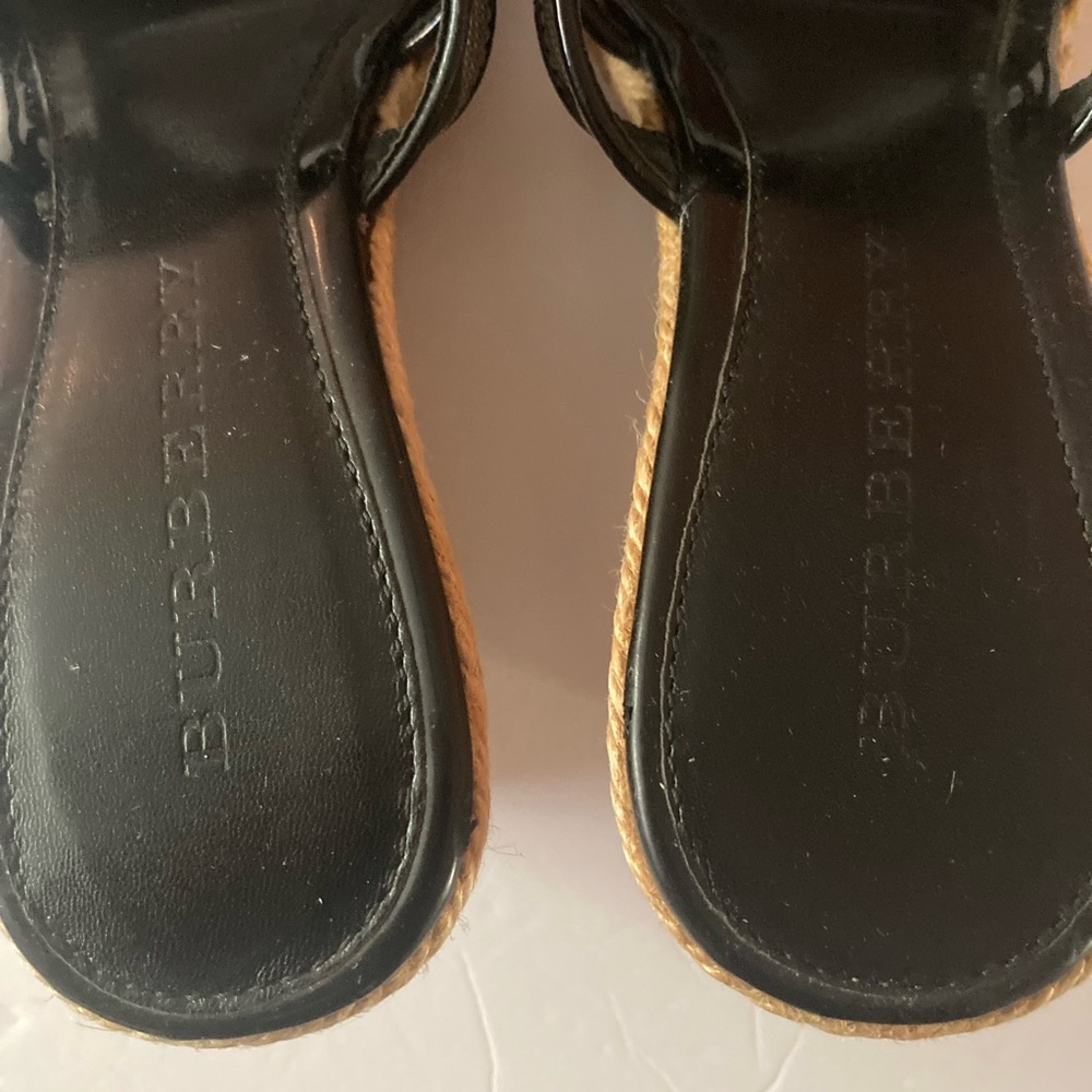 Burberry Womens SZ 9 US SZ 40 EU Nova Check Espadrille Wedge Sandals - Picture 8 of 14